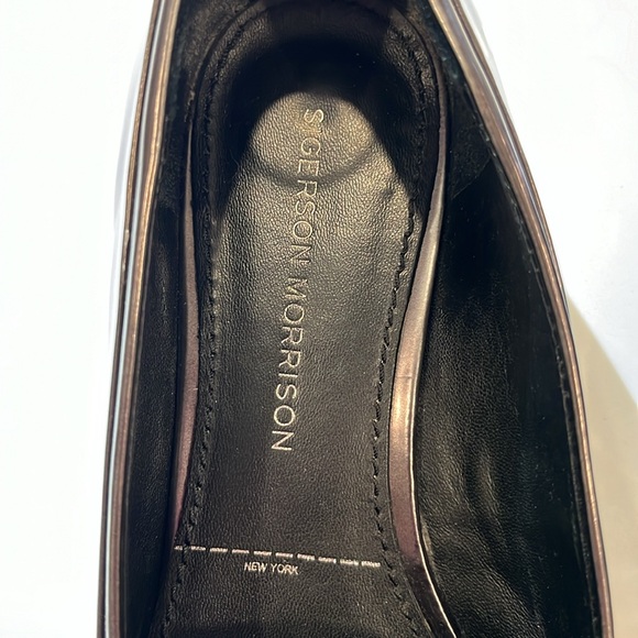 VGUC patent leather Sigerson Morrison dark steel coloured loafers - Picture 3 of 9
